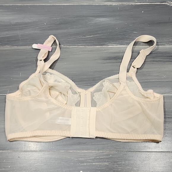 Bali 0180 Underwire Bra 38D Flower Bali‎ 2 Ply Full Coverage Cream - Picture 2 of 10